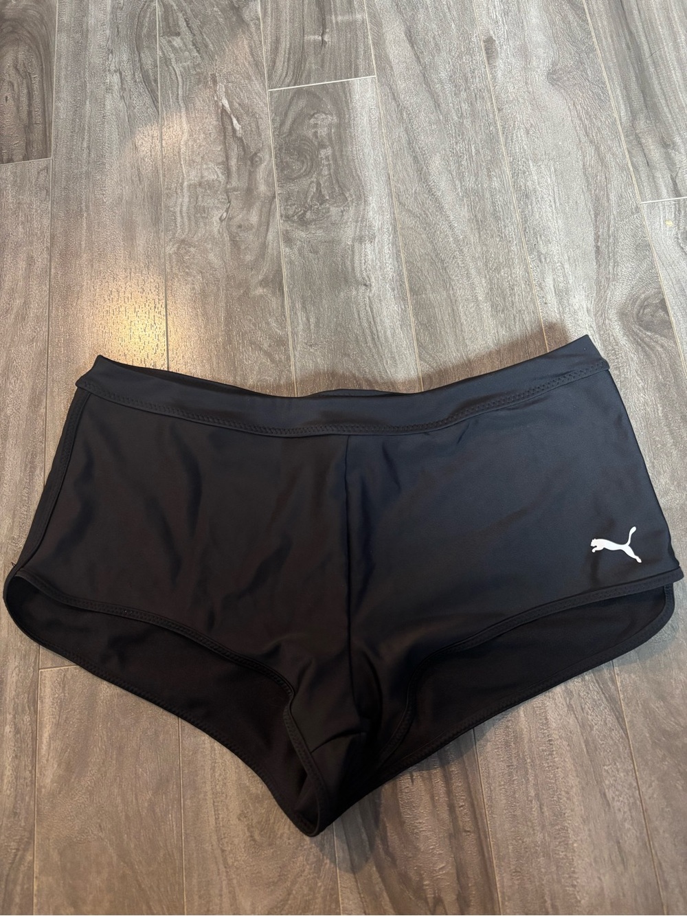 Puma Black Women's Bike/Swim Shorts with White Puma Logo